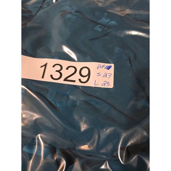 Vintage Teal Blouse Abstract Patterns & Unique Collar Design old money Elegant - Picture 8 of 8